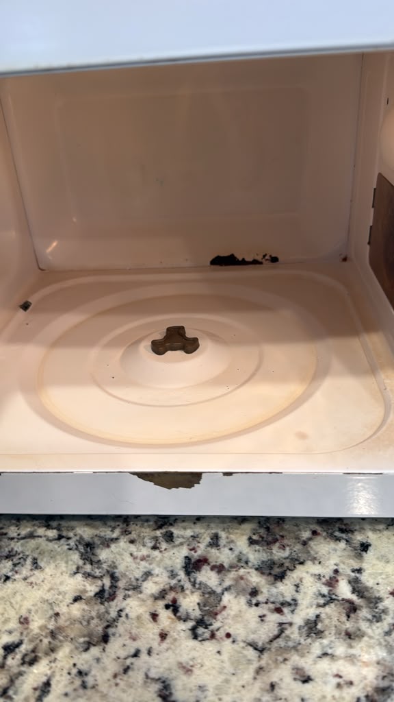 Inside the microwave after cleaning